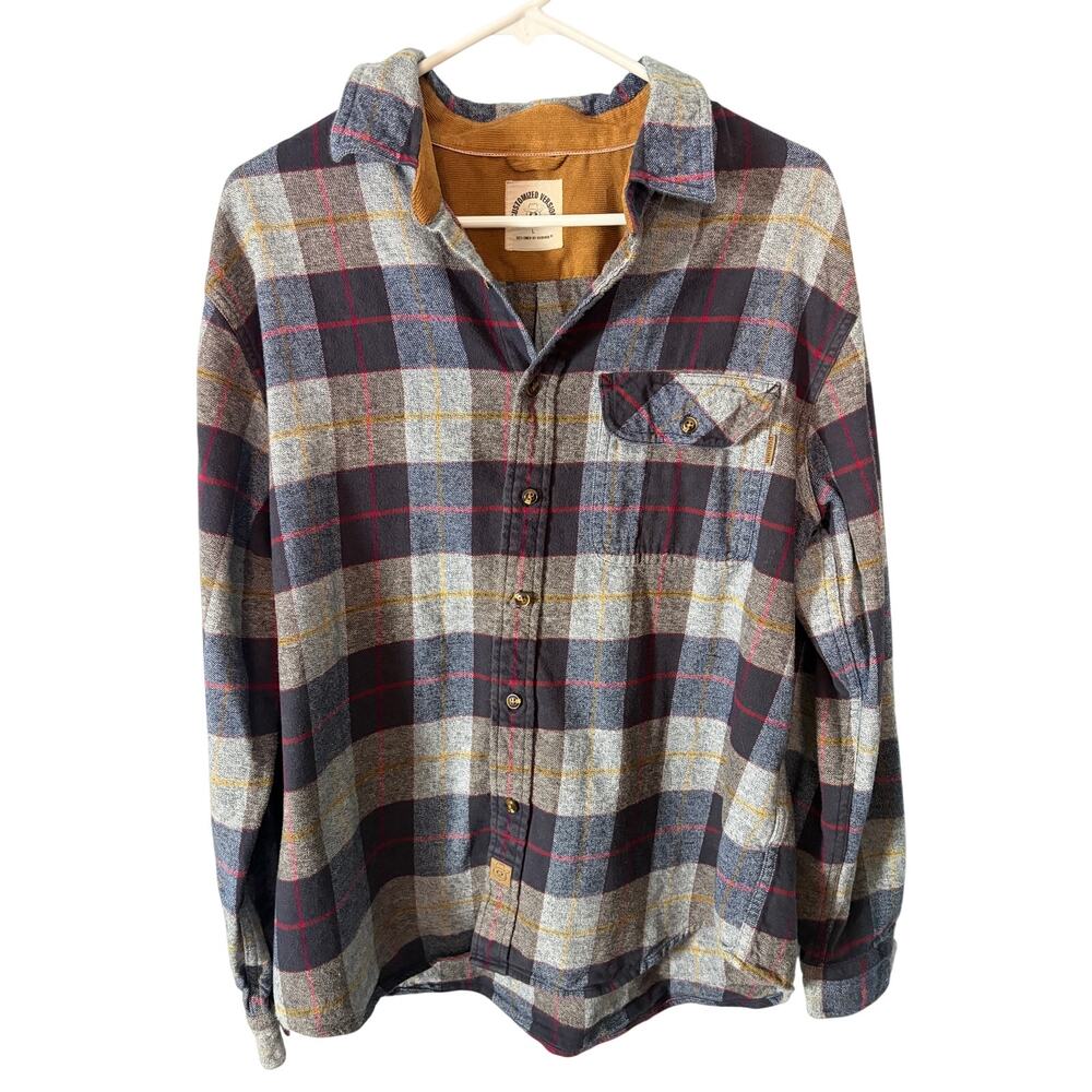 Dubinik Customized Version Flannel Shirt Men's L Plaid 100% Cotton Cabin Core